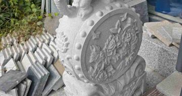 长沙芝麻白抱鼓石 庭院抱鼓石