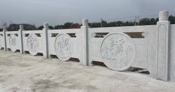 长沙芝麻白河道栏杆 石材栏杆