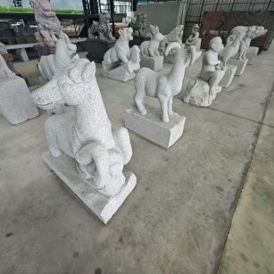 长沙芝麻白雕刻 十二生肖 异形雕刻