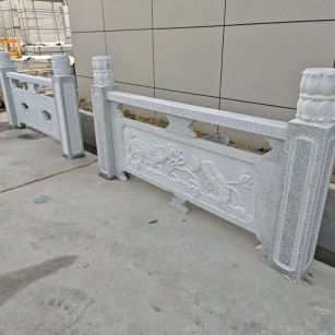 长沙芝麻白河道栏杆 石材栏杆