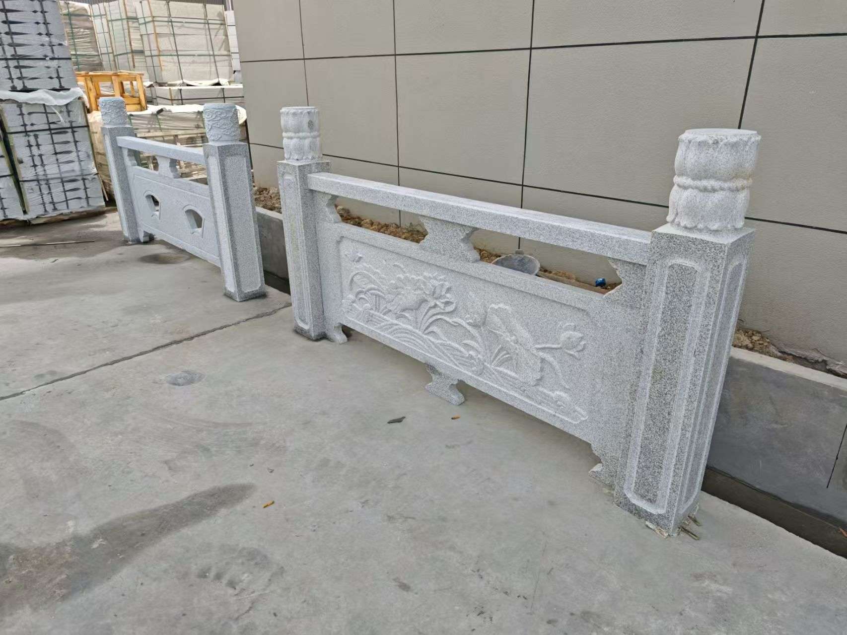 长沙芝麻白河道栏杆 石材栏杆