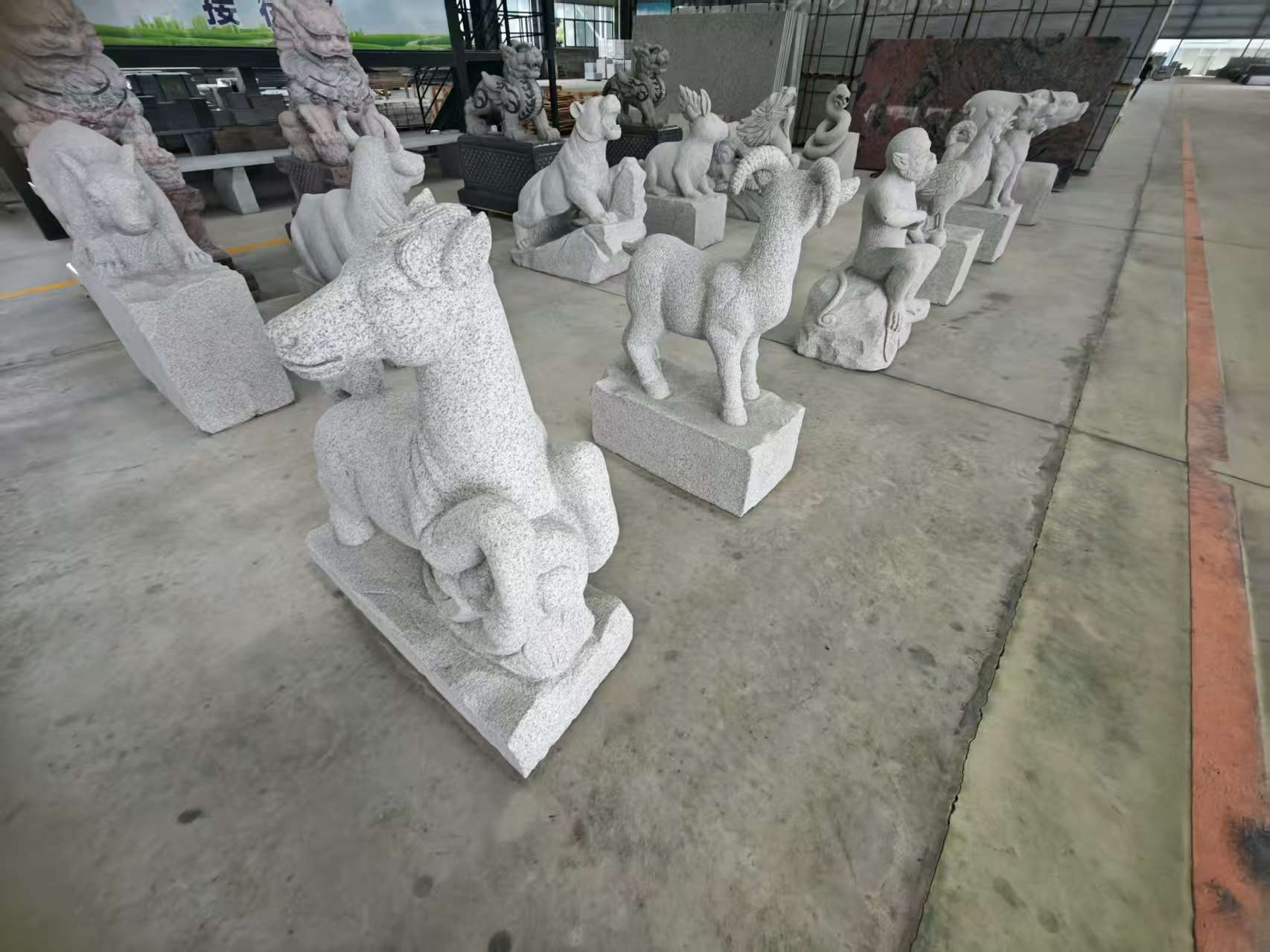 长沙芝麻白雕刻 十二生肖 异形雕刻